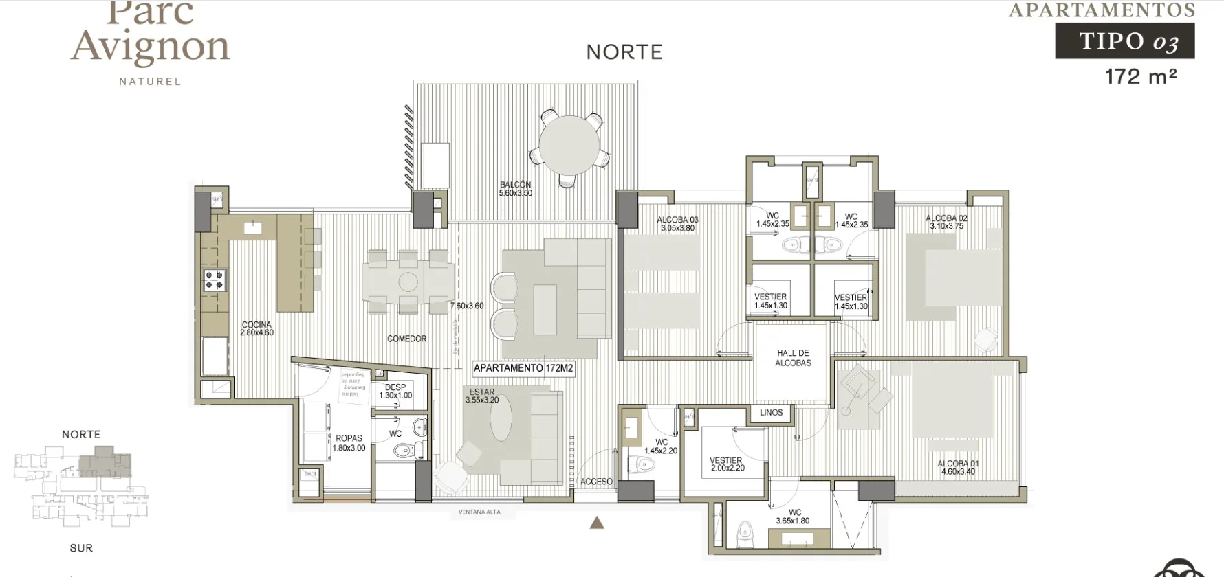 APARTAMENTOS TIPO 03, 172M2