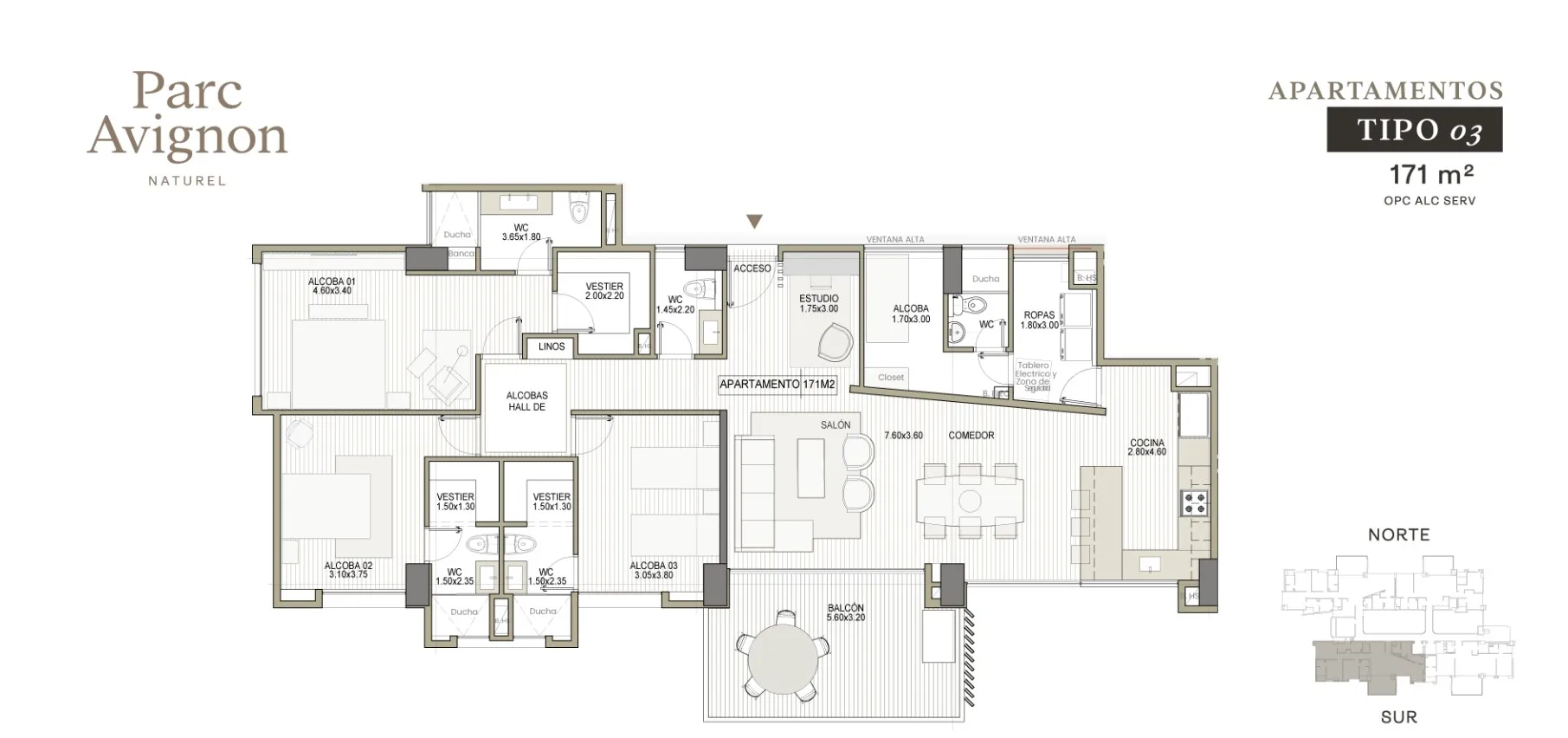 APARTAMENTOS TIPO 03, 171M2