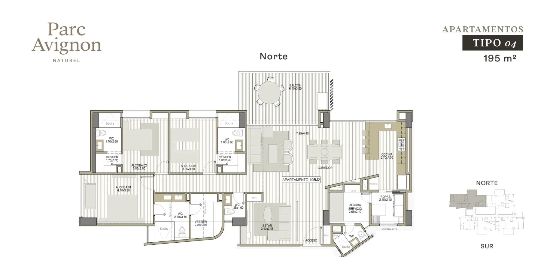 APARTAMENTOS TIPO 04, 195 M2