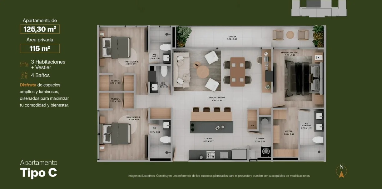 APTO 125,30 MTS2 TIPO C